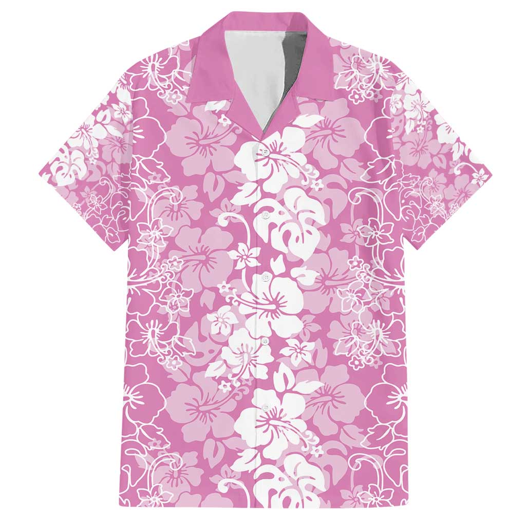Hawaiian Lei Day Hawaiian Shirt Pink Hibiscus Flowers Lei Art LT9 Pink - Polynesian Pride