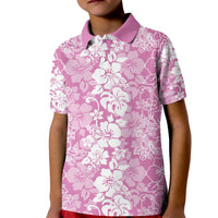 Hawaiian Lei Day Kid Polo Shirt Pink Hibiscus Flowers Lei Art LT9 Kid Pink - Polynesian Pride
