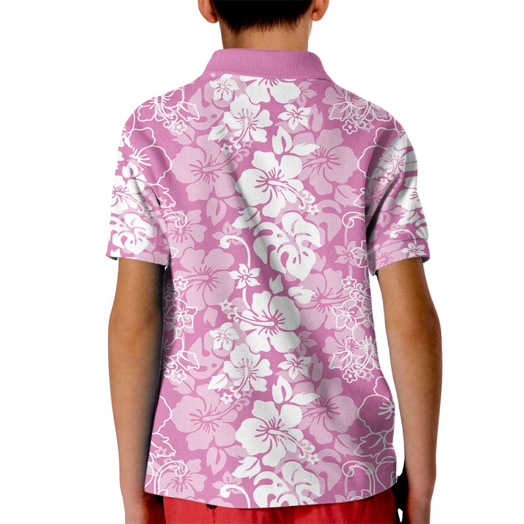 Hawaiian Lei Day Kid Polo Shirt Pink Hibiscus Flowers Lei Art LT9 - Polynesian Pride