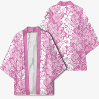 Hawaiian Lei Day Kimono Pink Hibiscus Flowers Lei Art LT9 - Polynesian Pride