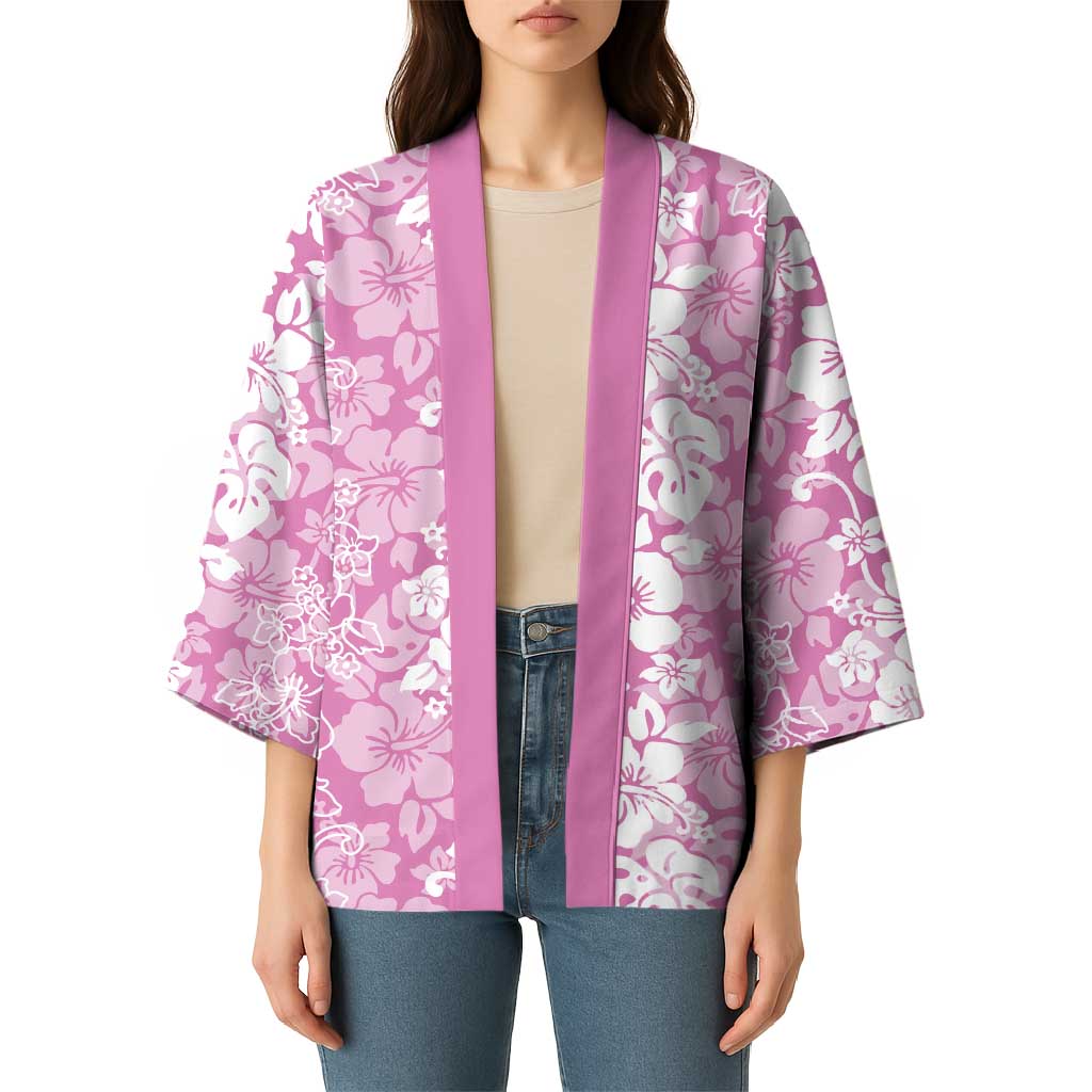 Hawaiian Lei Day Kimono Pink Hibiscus Flowers Lei Art LT9 - Polynesian Pride