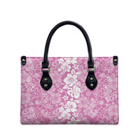 Hawaiian Lei Day Leather Bag Pink Hibiscus Flowers Lei Art LT9 - Polynesian Pride