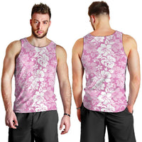 Hawaiian Lei Day Men Tank Top Pink Hibiscus Flowers Lei Art LT9 - Polynesian Pride