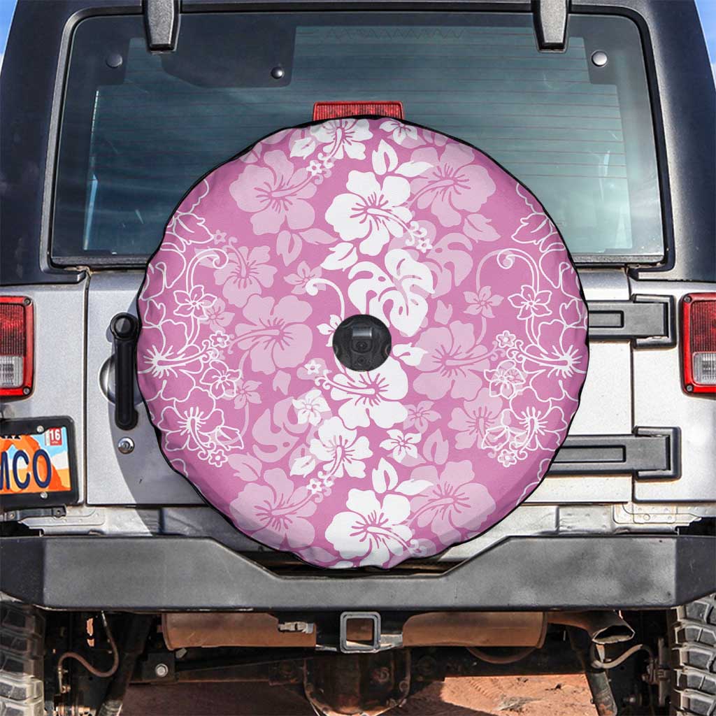 Hawaiian Lei Day Spare Tire Cover Pink Hibiscus Flowers Lei Art LT9 Pink - Polynesian Pride