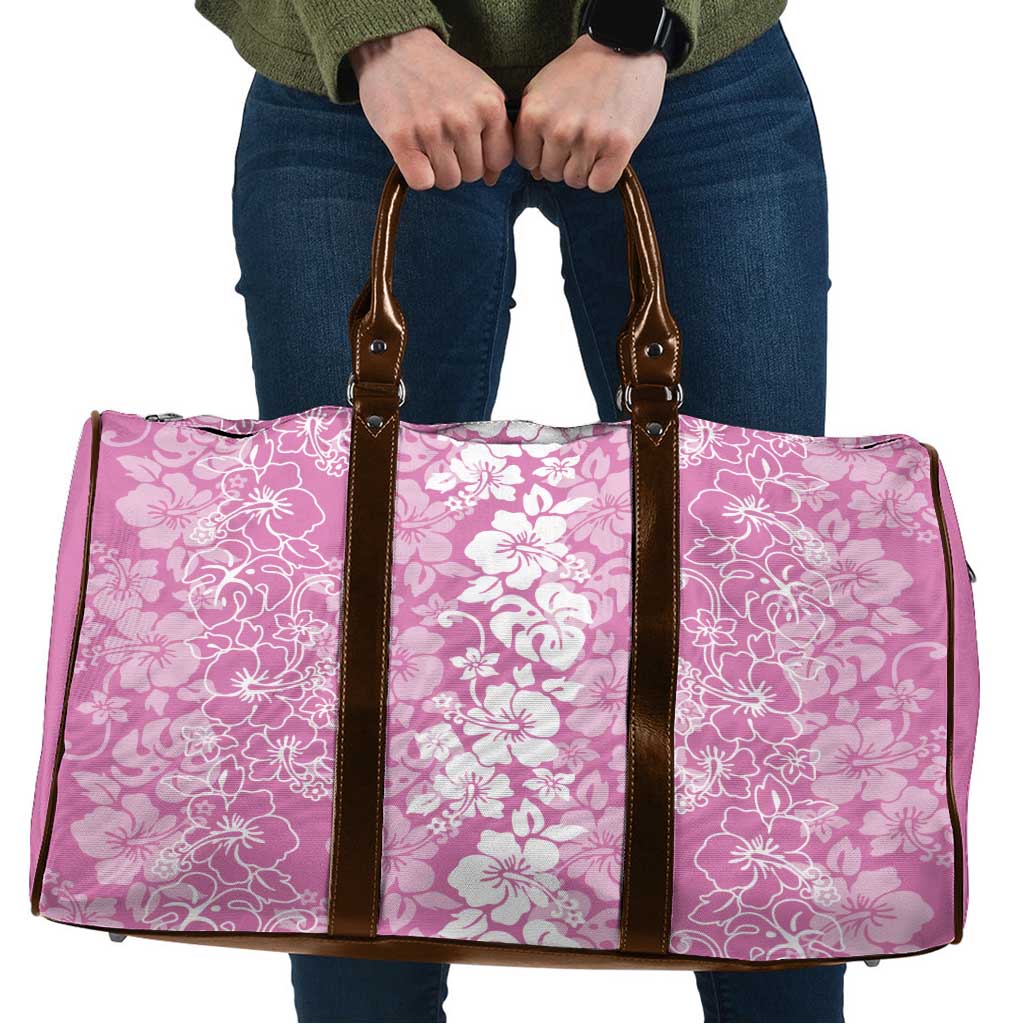 Hawaiian Lei Day Travel Bag Pink Hibiscus Flowers Lei Art LT9 Pink - Polynesian Pride