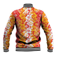 Hawaiian Lei Day Baseball Jacket Red Hibiscus Flowers Lei Art LT9 - Polynesian Pride