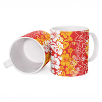 Hawaiian Lei Day Ceramic Mug Red Hibiscus Flowers Lei Art LT9 - Polynesian Pride