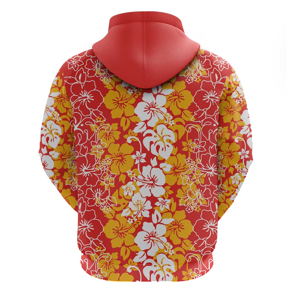 Hawaiian Lei Day Hoodie Red Hibiscus Flowers Lei Art LT9 - Polynesian Pride
