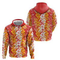Hawaiian Lei Day Hoodie Red Hibiscus Flowers Lei Art LT9 - Polynesian Pride