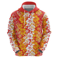 Hawaiian Lei Day Hoodie Red Hibiscus Flowers Lei Art LT9 - Polynesian Pride
