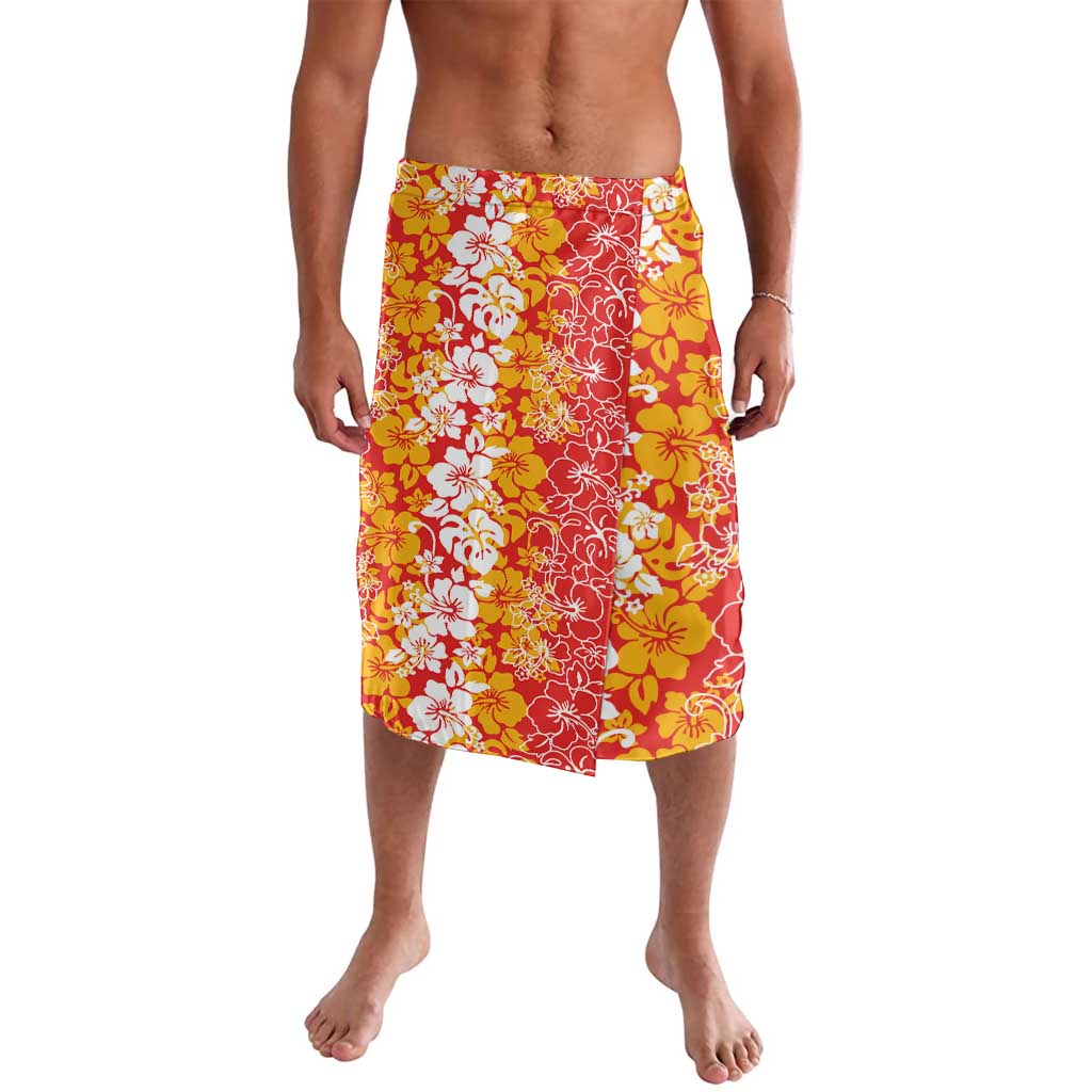 Hawaiian Lei Day Lavalava Red Hibiscus Flowers Lei Art LT9 Red - Polynesian Pride