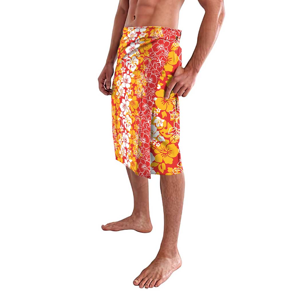 Hawaiian Lei Day Lavalava Red Hibiscus Flowers Lei Art LT9 - Polynesian Pride