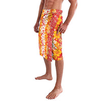 Hawaiian Lei Day Lavalava Red Hibiscus Flowers Lei Art LT9 - Polynesian Pride