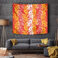 Hawaiian Lei Day Tapestry Red Hibiscus Flowers Lei Art LT9 Red - Polynesian Pride
