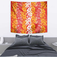 Hawaiian Lei Day Tapestry Red Hibiscus Flowers Lei Art LT9 - Polynesian Pride