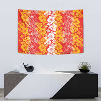 Hawaiian Lei Day Tapestry Red Hibiscus Flowers Lei Art LT9 - Polynesian Pride