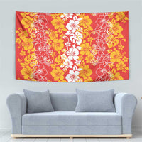 Hawaiian Lei Day Tapestry Red Hibiscus Flowers Lei Art LT9 - Polynesian Pride