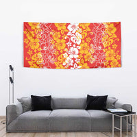 Hawaiian Lei Day Tapestry Red Hibiscus Flowers Lei Art LT9 - Polynesian Pride
