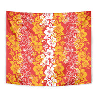 Hawaiian Lei Day Tapestry Red Hibiscus Flowers Lei Art LT9 - Polynesian Pride
