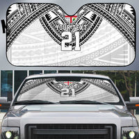 Flying Fijians Pacific Fiji Rugby Custom Auto Sun Shade Polynesian Pattern LT9 White - Polynesian Pride