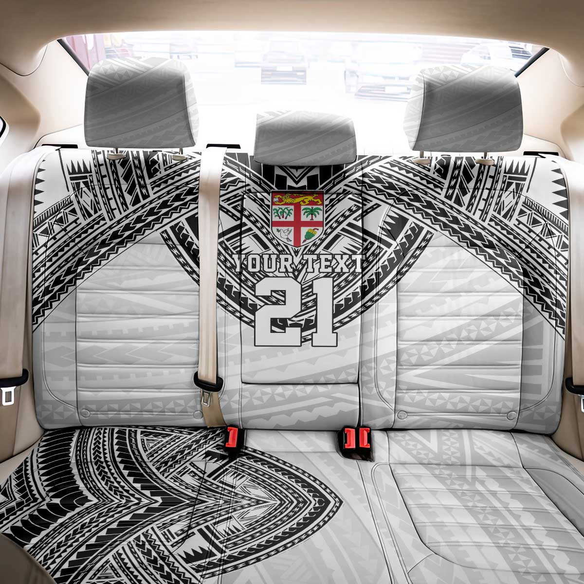 Flying Fijians Pacific Fiji Rugby Custom Back Car Seat Cover Polynesian Pattern LT9 - Polynesian Pride