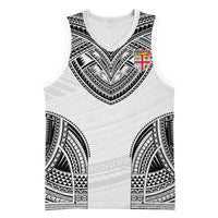Flying Fijians Pacific Fiji Rugby Custom Basketball Jersey Polynesian Pattern LT9 Unisex White - Polynesian Pride