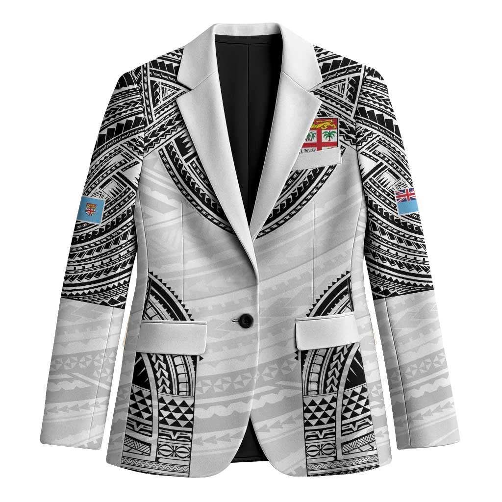 Flying Fijians Pacific Fiji Rugby Custom Blazer Polynesian Pattern LT9 Unisex White - Polynesian Pride