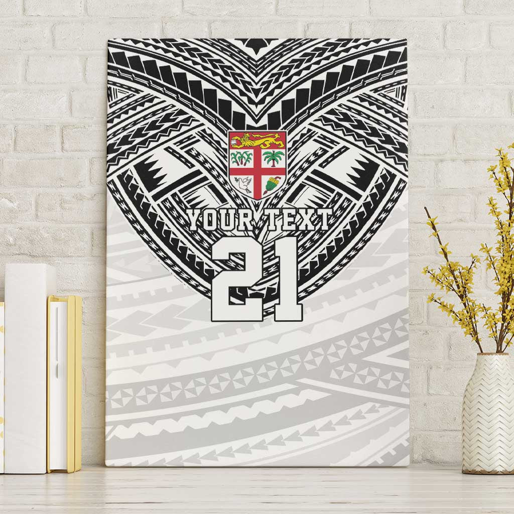 Flying Fijians Pacific Fiji Rugby Custom Canvas Wall Art Polynesian Pattern LT9 Without Frame White - Polynesian Pride