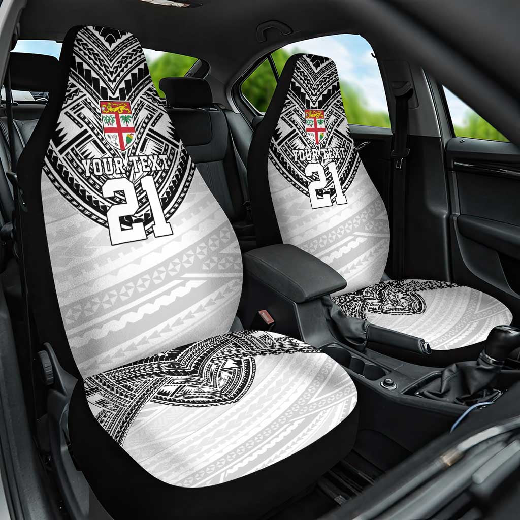 Flying Fijians Pacific Fiji Rugby Custom Car Seat Cover Polynesian Pattern LT9 One Size White - Polynesian Pride