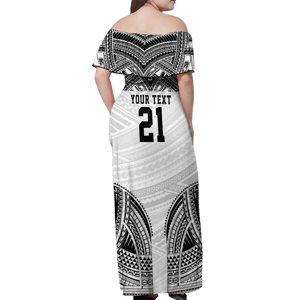 Flying Fijians Pacific Fiji Rugby Custom Off Shoulder Maxi Dress Polynesian Pattern LT9 - Polynesian Pride