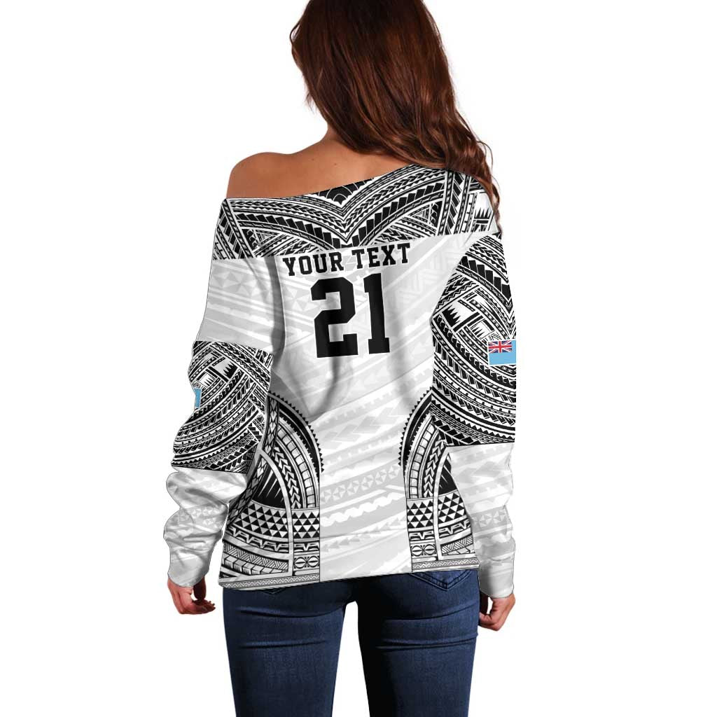 Flying Fijians Pacific Fiji Rugby Custom Off Shoulder Sweater Polynesian Pattern LT9 - Polynesian Pride