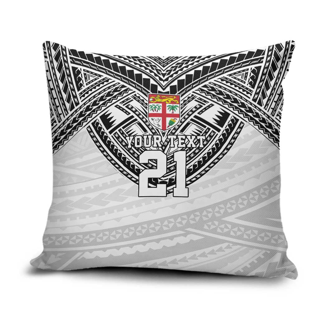 Flying Fijians Pacific Fiji Rugby Custom Pillow Cover Polynesian Pattern LT9 White - Polynesian Pride
