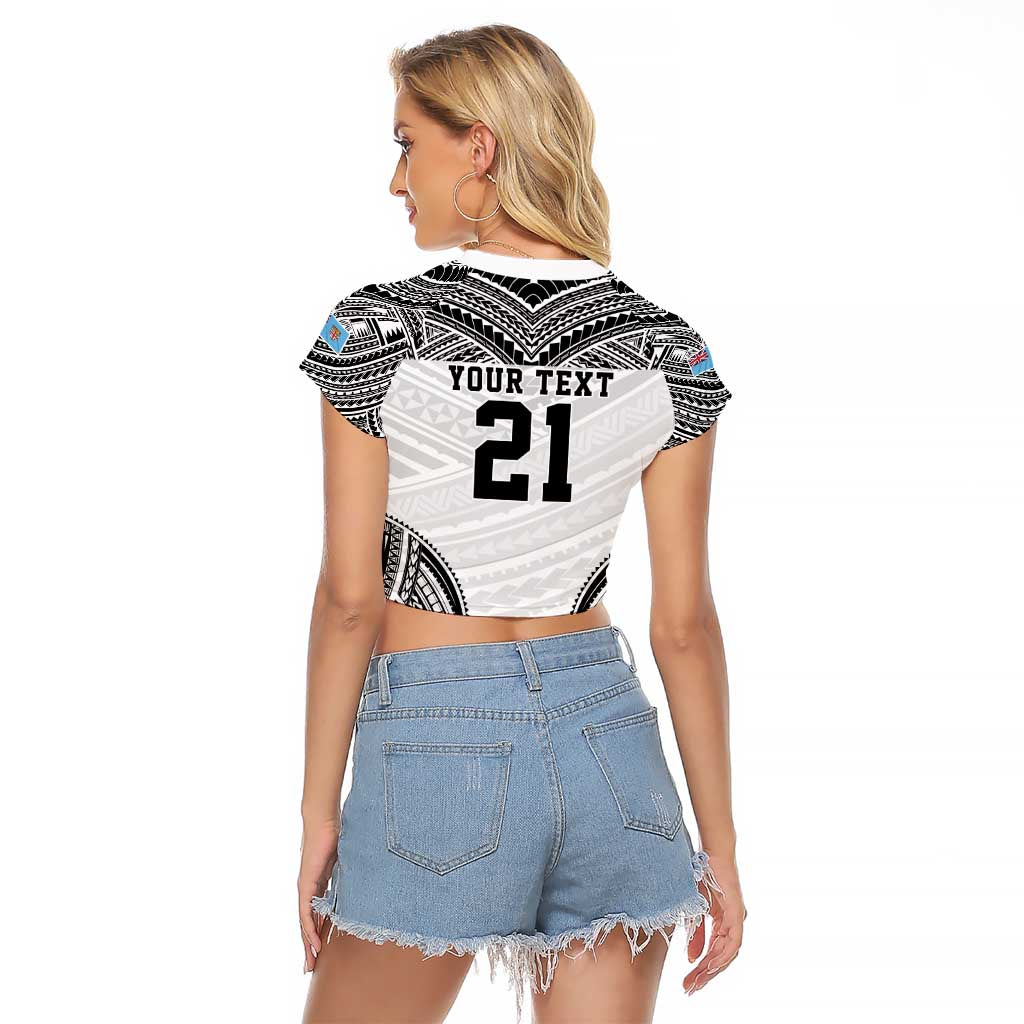 Flying Fijians Pacific Fiji Rugby Custom Raglan Cropped T Shirt Polynesian Pattern LT9 - Polynesian Pride