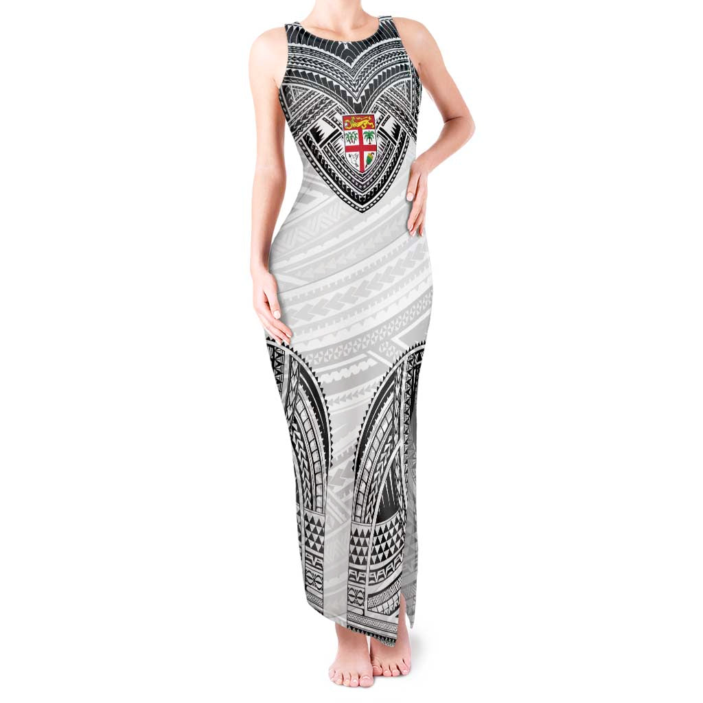 Flying Fijians Pacific Fiji Rugby Custom Tank Maxi Dress Polynesian Pattern LT9 Women White - Polynesian Pride