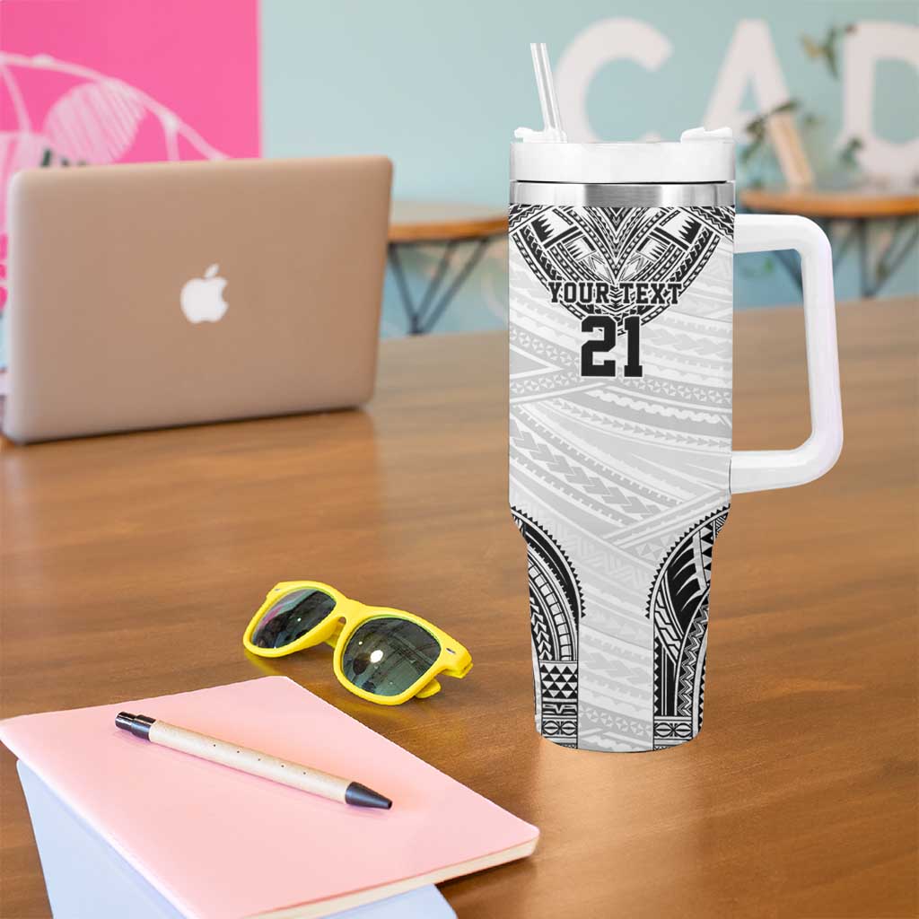 Flying Fijians Pacific Fiji Rugby Custom Tumbler With Handle Polynesian Pattern LT9 - Polynesian Pride