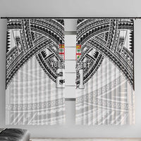 Flying Fijians Pacific Fiji Rugby Custom Window Curtain Polynesian Pattern LT9 With Hooks White - Polynesian Pride