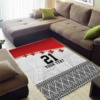 Ikale Tahi Pacific Tonga Rugby Custom Area Rug Tongan Ngatu with Flag Pattern LT9 - Polynesian Pride