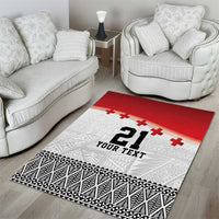 Ikale Tahi Pacific Tonga Rugby Custom Area Rug Tongan Ngatu with Flag Pattern LT9 - Polynesian Pride