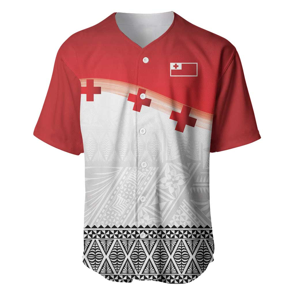 Ikale Tahi Pacific Tonga Rugby Custom Baseball Jersey Tongan Ngatu with Flag Pattern LT9 Red - Polynesian Pride