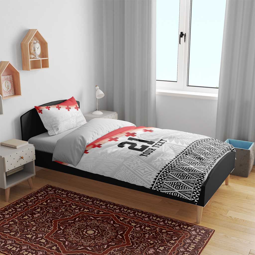 Ikale Tahi Pacific Tonga Rugby Custom Bedding Set Tongan Ngatu with Flag Pattern LT9 - Polynesian Pride