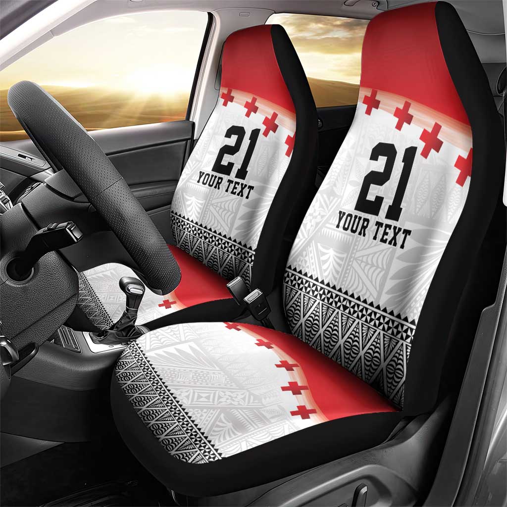 Ikale Tahi Pacific Tonga Rugby Custom Car Seat Cover Tongan Ngatu with Flag Pattern LT9 - Polynesian Pride