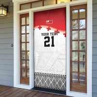 Ikale Tahi Pacific Tonga Rugby Custom Door Cover Tongan Ngatu with Flag Pattern LT9 - Polynesian Pride