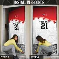 Ikale Tahi Pacific Tonga Rugby Custom Door Cover Tongan Ngatu with Flag Pattern LT9 - Polynesian Pride