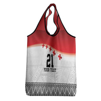 Ikale Tahi Pacific Tonga Rugby Custom Grocery Bag Tongan Ngatu with Flag Pattern LT9 - Polynesian Pride
