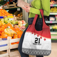 Ikale Tahi Pacific Tonga Rugby Custom Grocery Bag Tongan Ngatu with Flag Pattern LT9 - Polynesian Pride