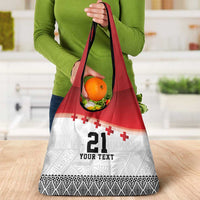 Ikale Tahi Pacific Tonga Rugby Custom Grocery Bag Tongan Ngatu with Flag Pattern LT9 - Polynesian Pride