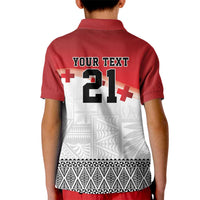 Ikale Tahi Pacific Tonga Rugby Custom Kid Polo Shirt Tongan Ngatu with Flag Pattern LT9 - Polynesian Pride