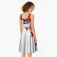 Ikale Tahi Pacific Tonga Rugby Custom Midi Dress Tongan Ngatu with Flag Pattern LT9 - Polynesian Pride