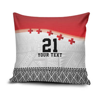 Ikale Tahi Pacific Tonga Rugby Custom Pillow Cover Tongan Ngatu with Flag Pattern LT9 Red - Polynesian Pride