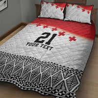 Ikale Tahi Pacific Tonga Rugby Custom Quilt Bed Set Tongan Ngatu with Flag Pattern LT9 - Polynesian Pride